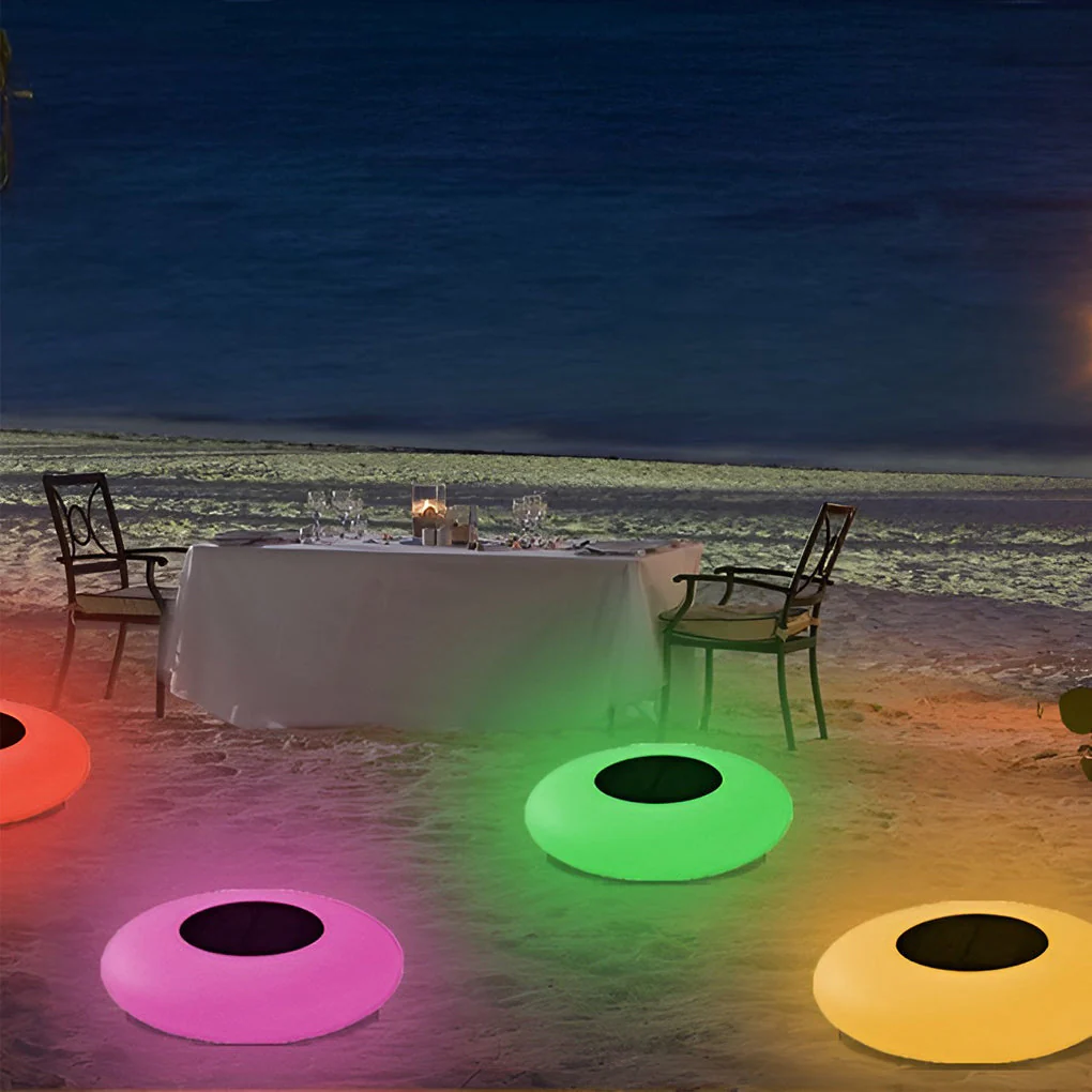 Enchanting RGB Solar Powered Pool Lights Waterproof Outdoor LED Round Lamps - Image 10