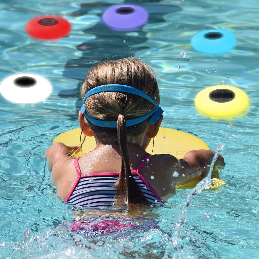 Enchanting RGB Solar Powered Pool Lights Waterproof Outdoor LED Round Lamps - Image 5