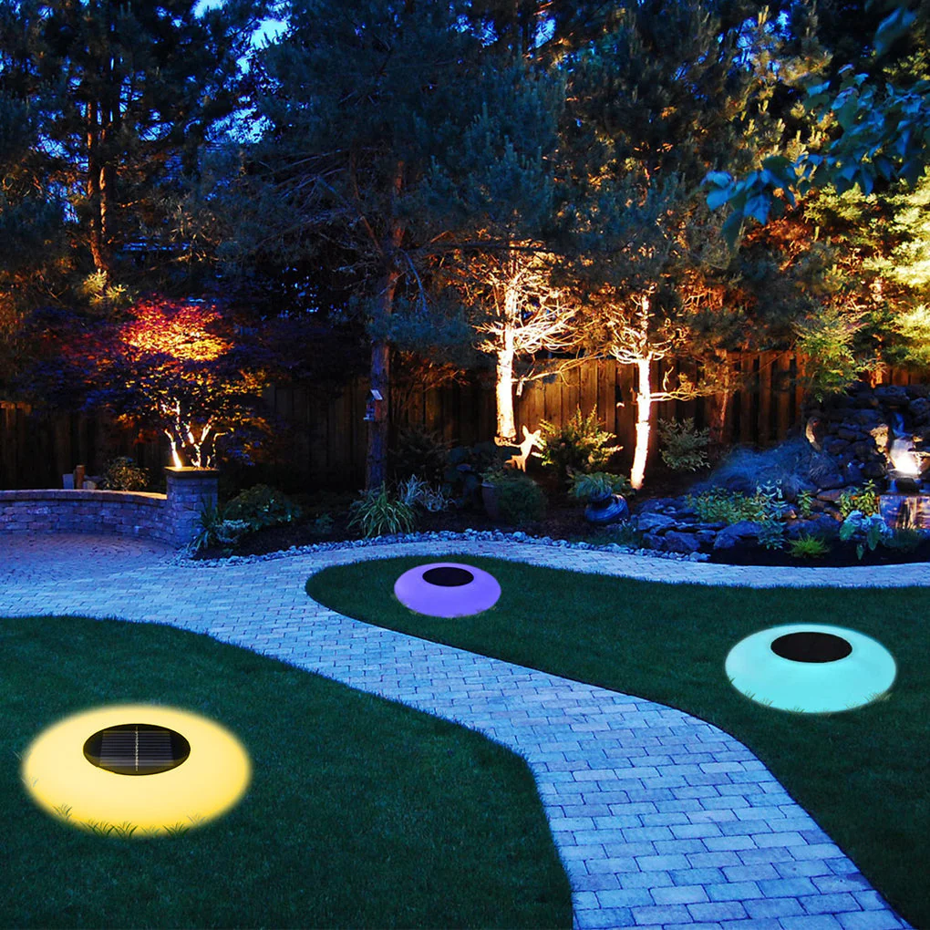 Enchanting RGB Solar Powered Pool Lights Waterproof Outdoor LED Round Lamps - Image 7