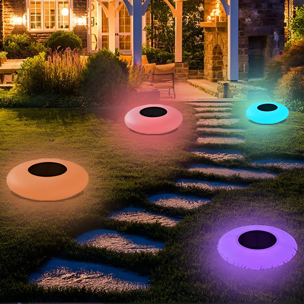 Enchanting RGB Solar Powered Pool Lights Waterproof Outdoor LED Round Lamps - Image 9