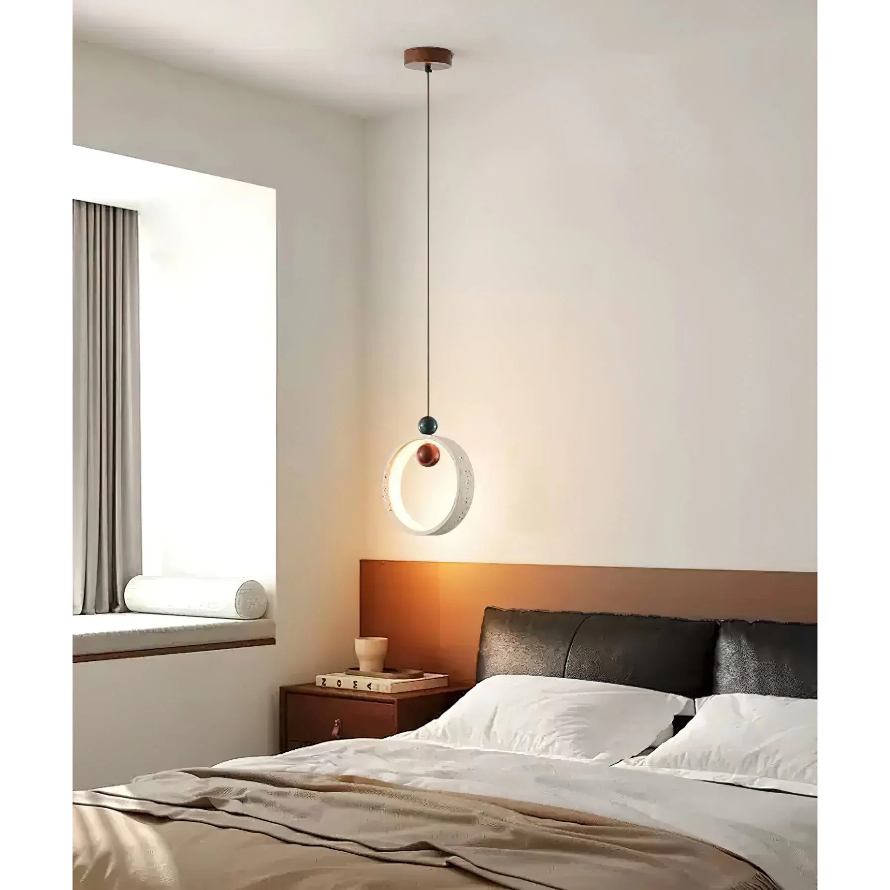 Runde Wabi-Sabi Travertine Pendant Light - Image 11