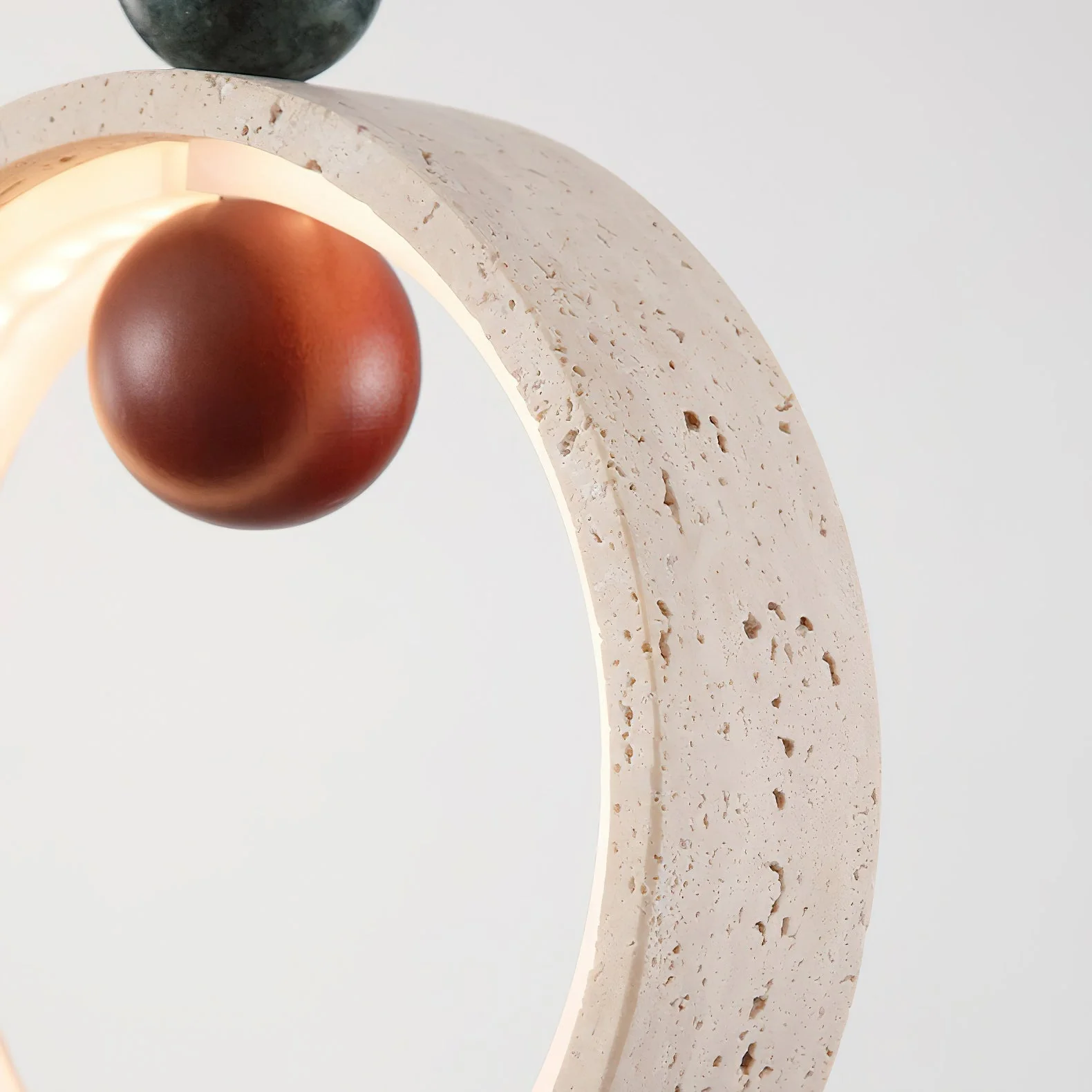 Runde Wabi-Sabi Travertine Pendant Light - Image 16