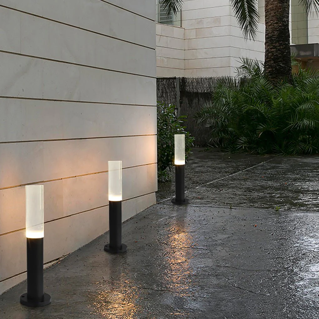 Ryan Transparent Modern Outdoor Pathway Bollard Lights - Image 6