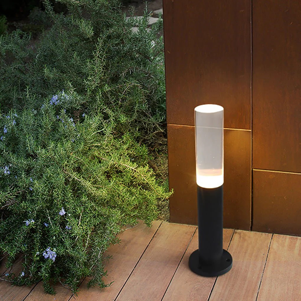 Ryan Transparent Modern Outdoor Pathway Bollard Lights - Image 8