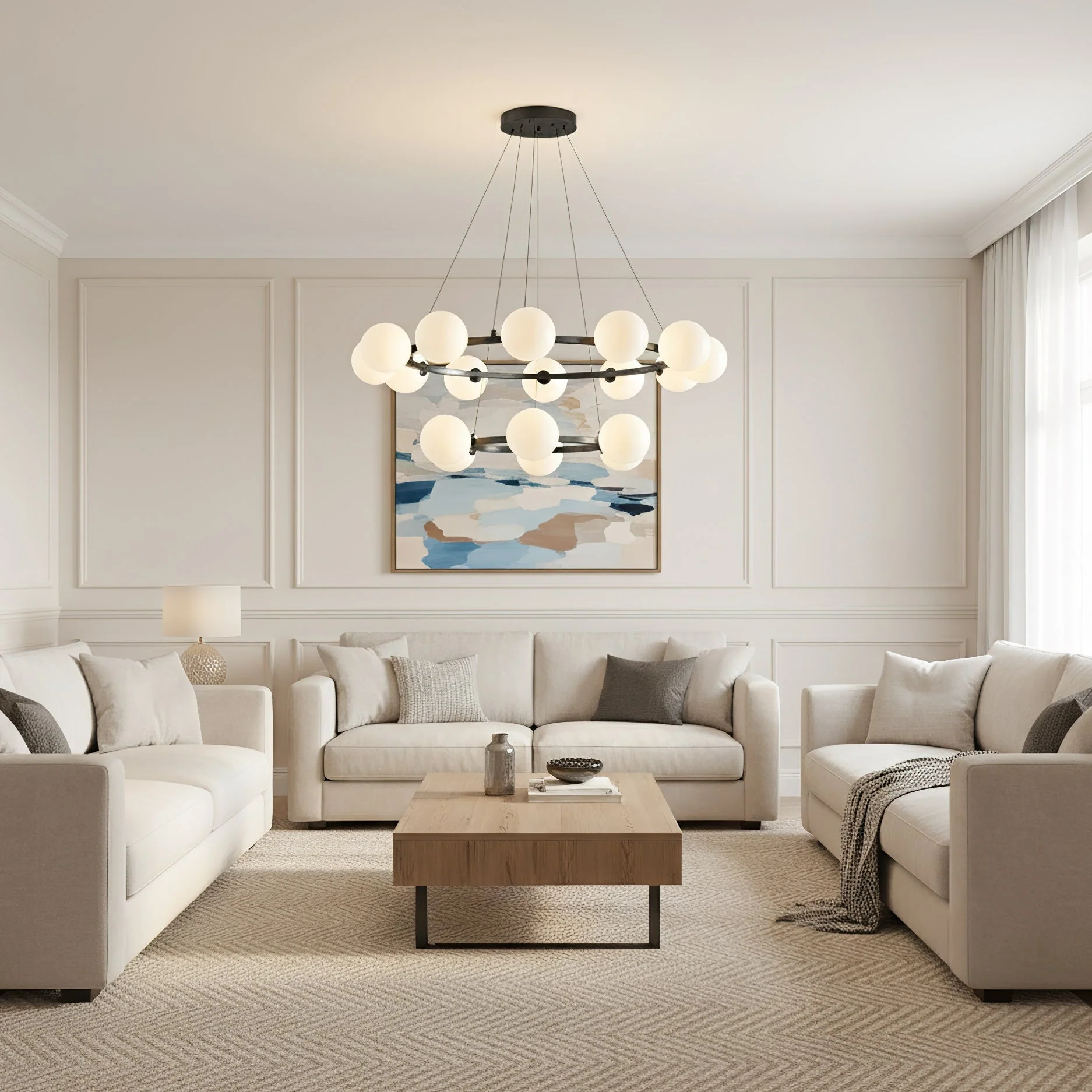 Rylian Modern Glass Chandelier - Image 12