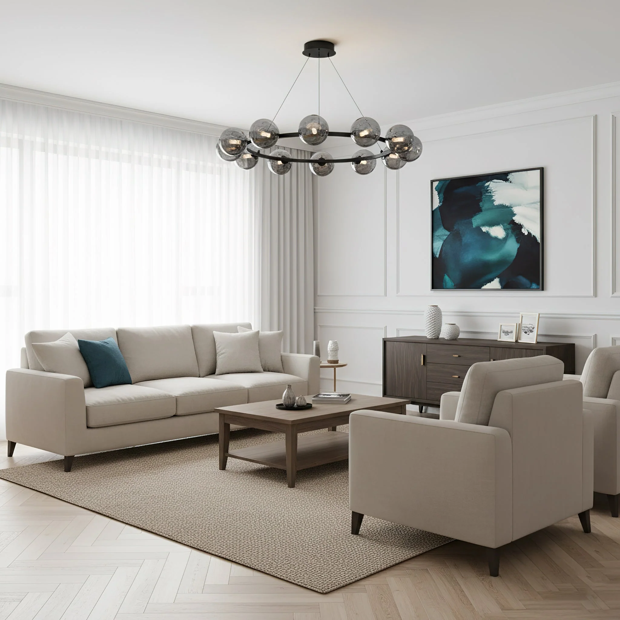 Rylian Modern Glass Chandelier - Image 16