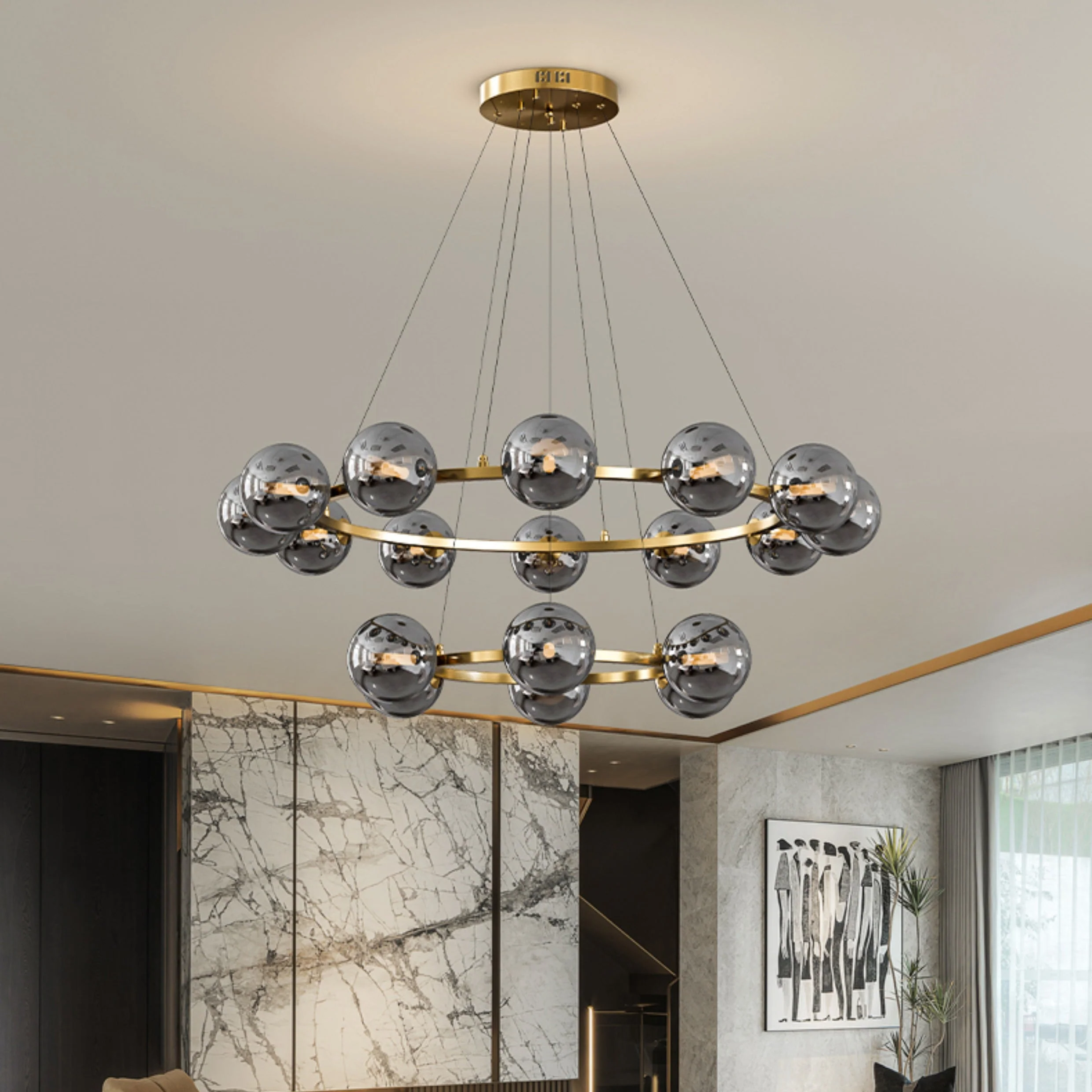 Rylian Modern Glass Chandelier - Image 2