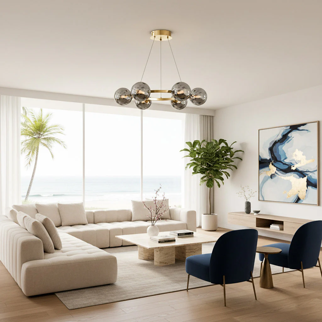 Rylian Modern Glass Chandelier - Image 4