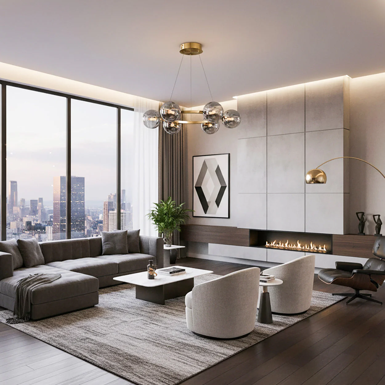 Rylian Modern Glass Chandelier - Image 5