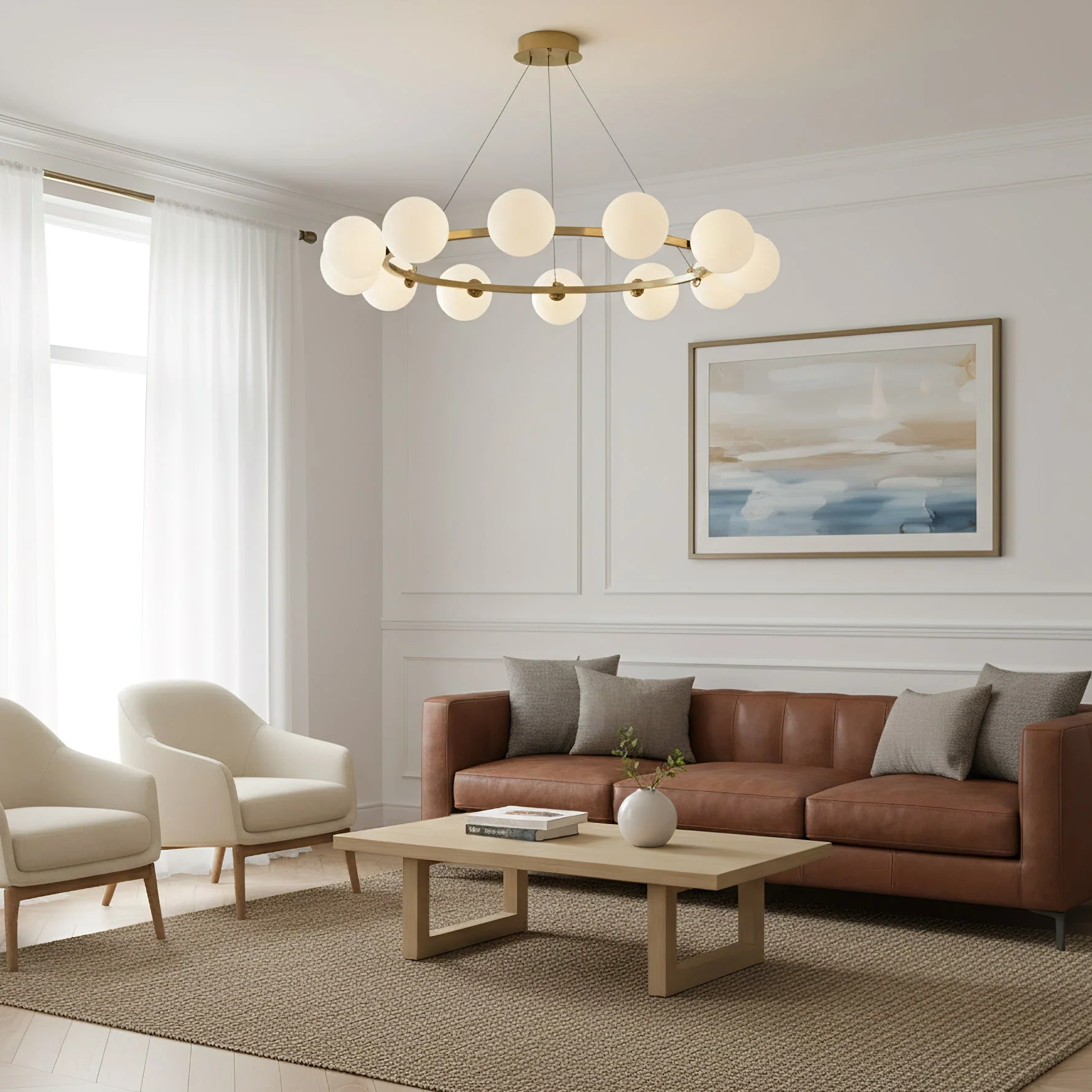 Rylian Modern Glass Chandelier - Image 9