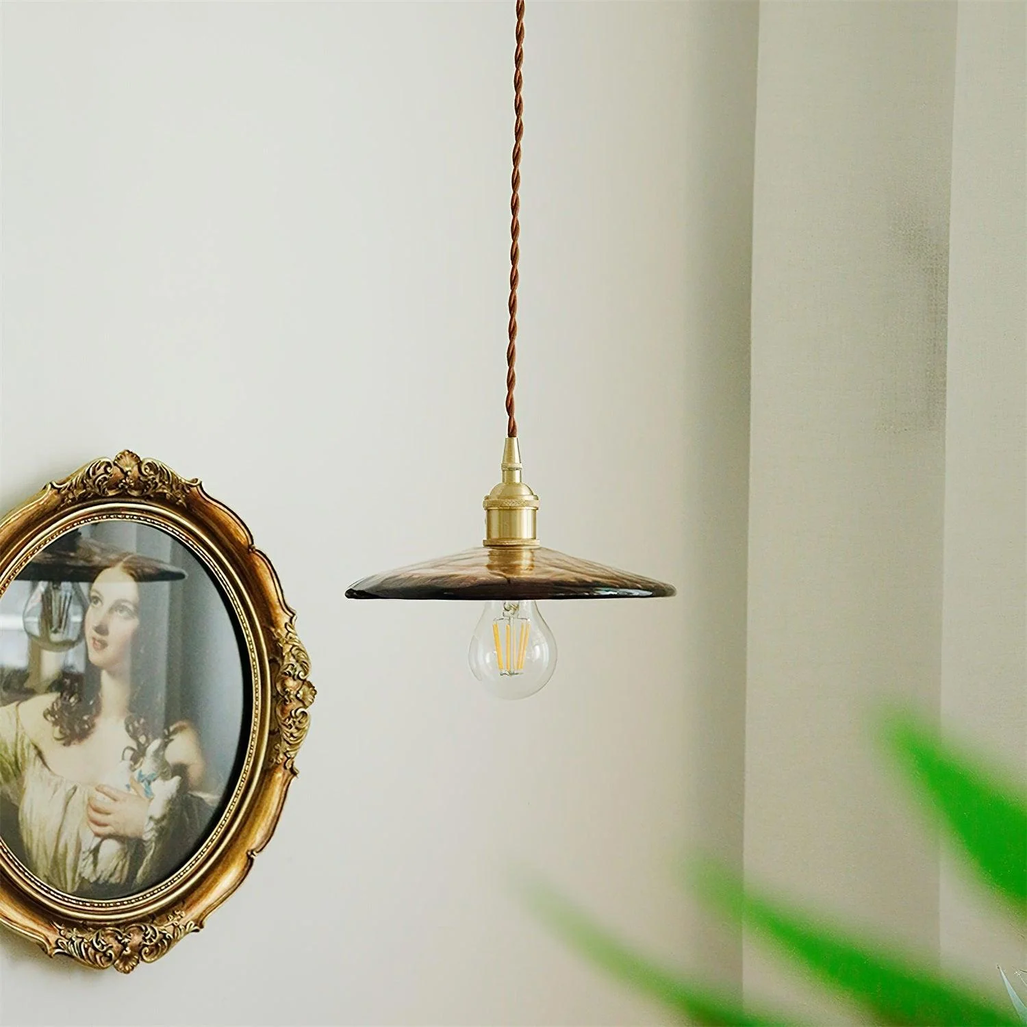 Sage Vintage Glass Pendant Light - Image 12