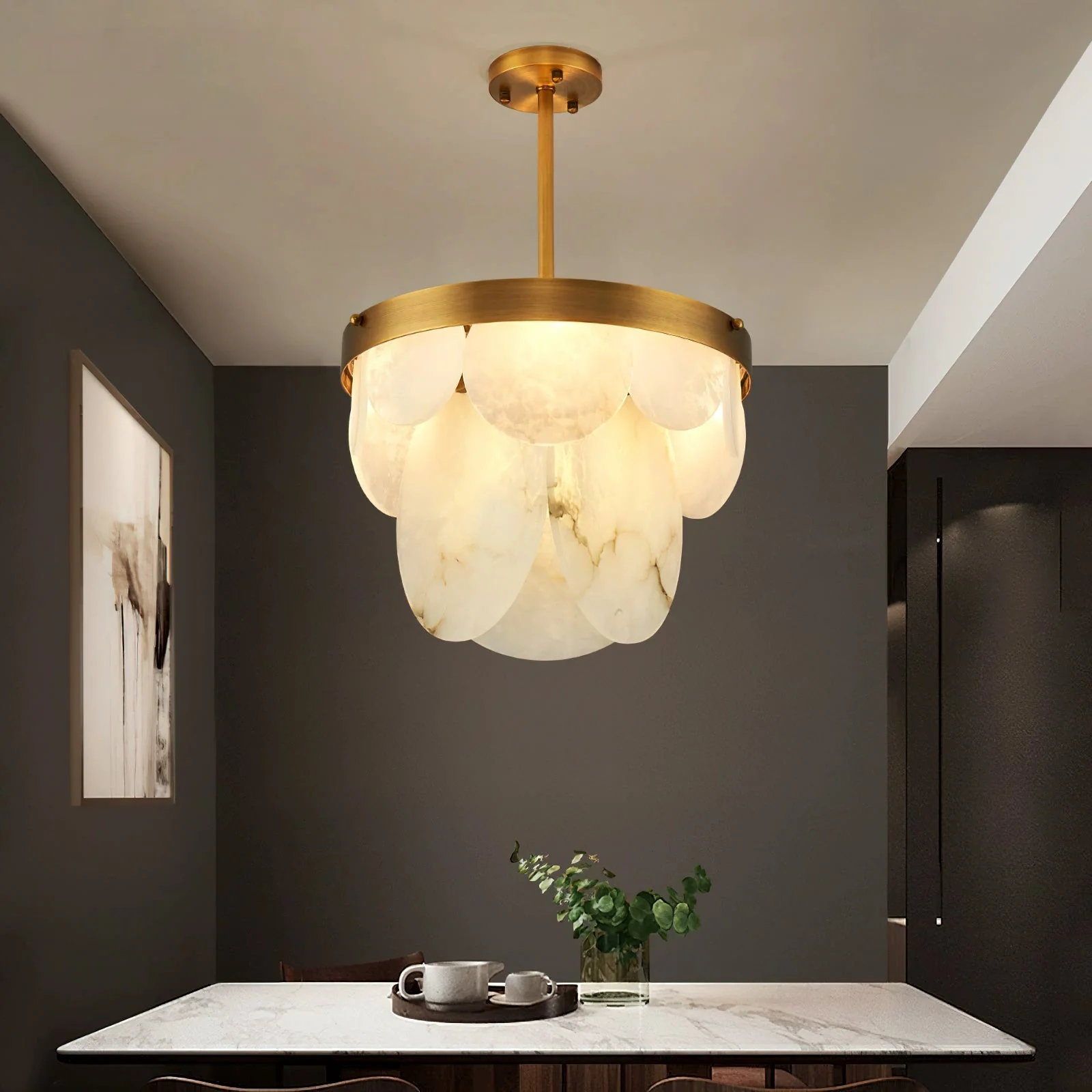 Sasha Modern Alabaster Chandelier - Image 6