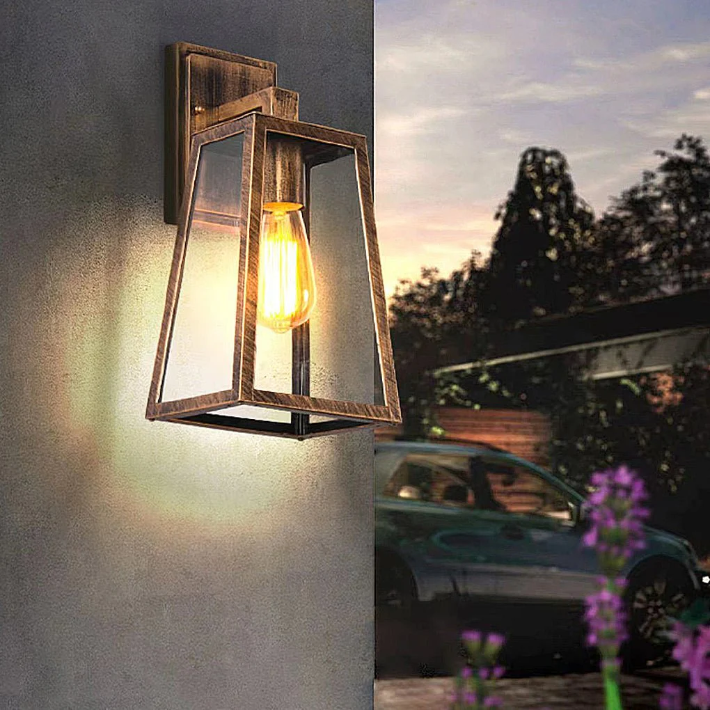 Seher Vintage Industrial Style Glass Outdoor Wall Lights - Image 10