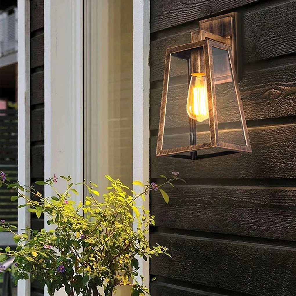 Seher Vintage Industrial Style Glass Outdoor Wall Lights - Image 8