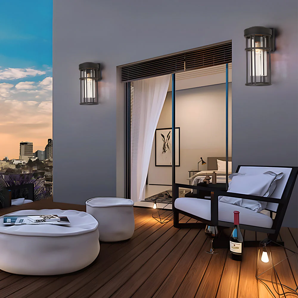 Selena Lampshade Design Glass Outdoor Wall Sconce Light