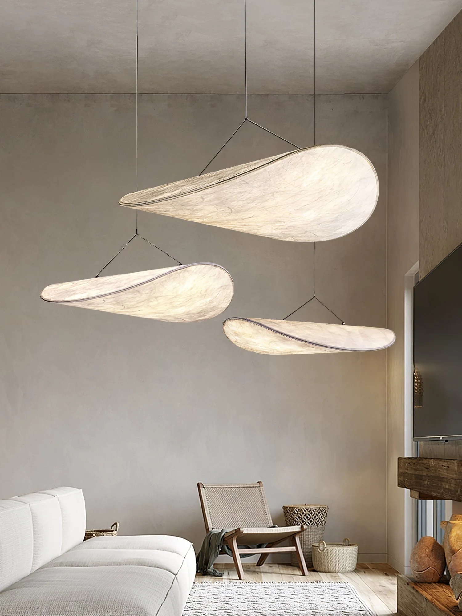Sereca Paper & Glass Fiber Pendant Lamp - Image 146