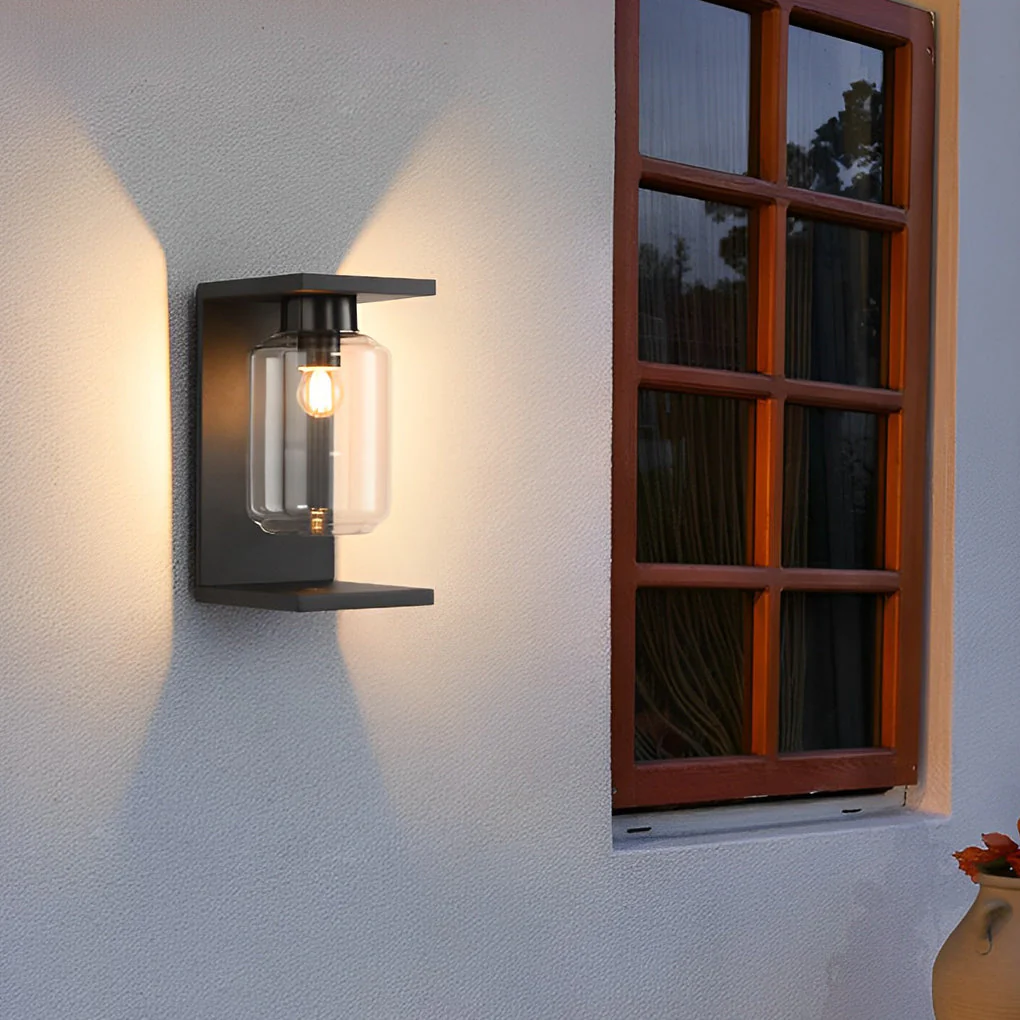 Serenay LED Modern Solar Glass Outdoor Wall Lights