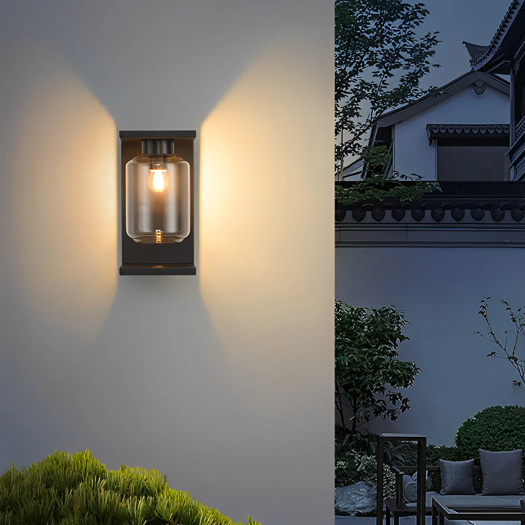 Serenay LED Modern Solar Glass Outdoor Wall Lights - Image 3