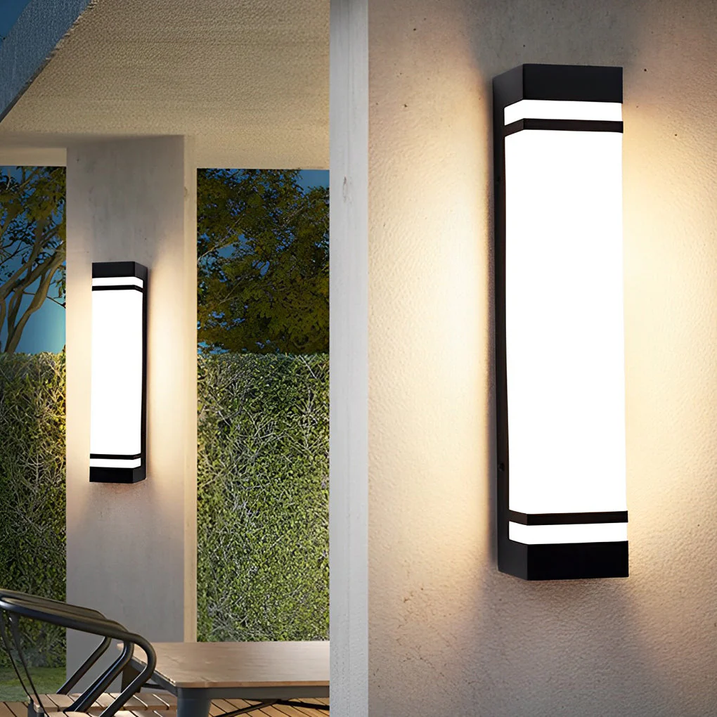 Serene Rectangle Modern LED Outdoor Wall Light - Image 4