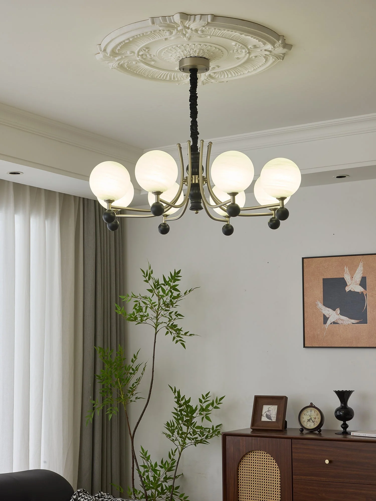 Serenus Traditional Sphere Wood Chandelier - Image 16