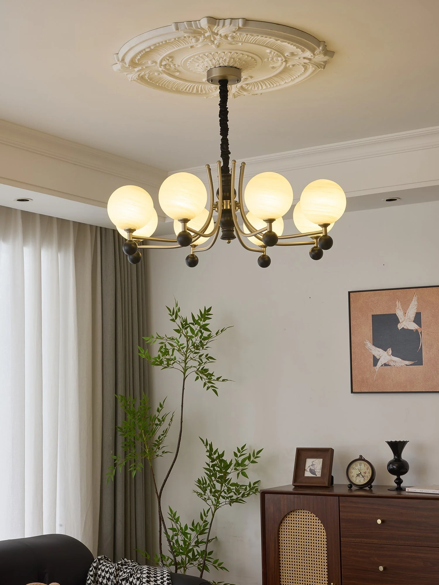 Serenus Traditional Sphere Wood Chandelier - Image 25