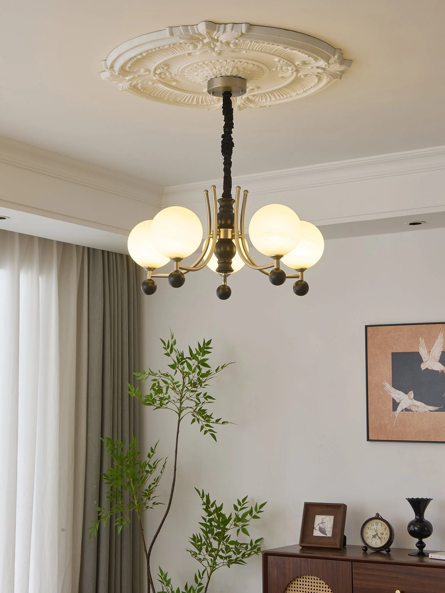 Serenus Traditional Sphere Wood Chandelier - Image 26