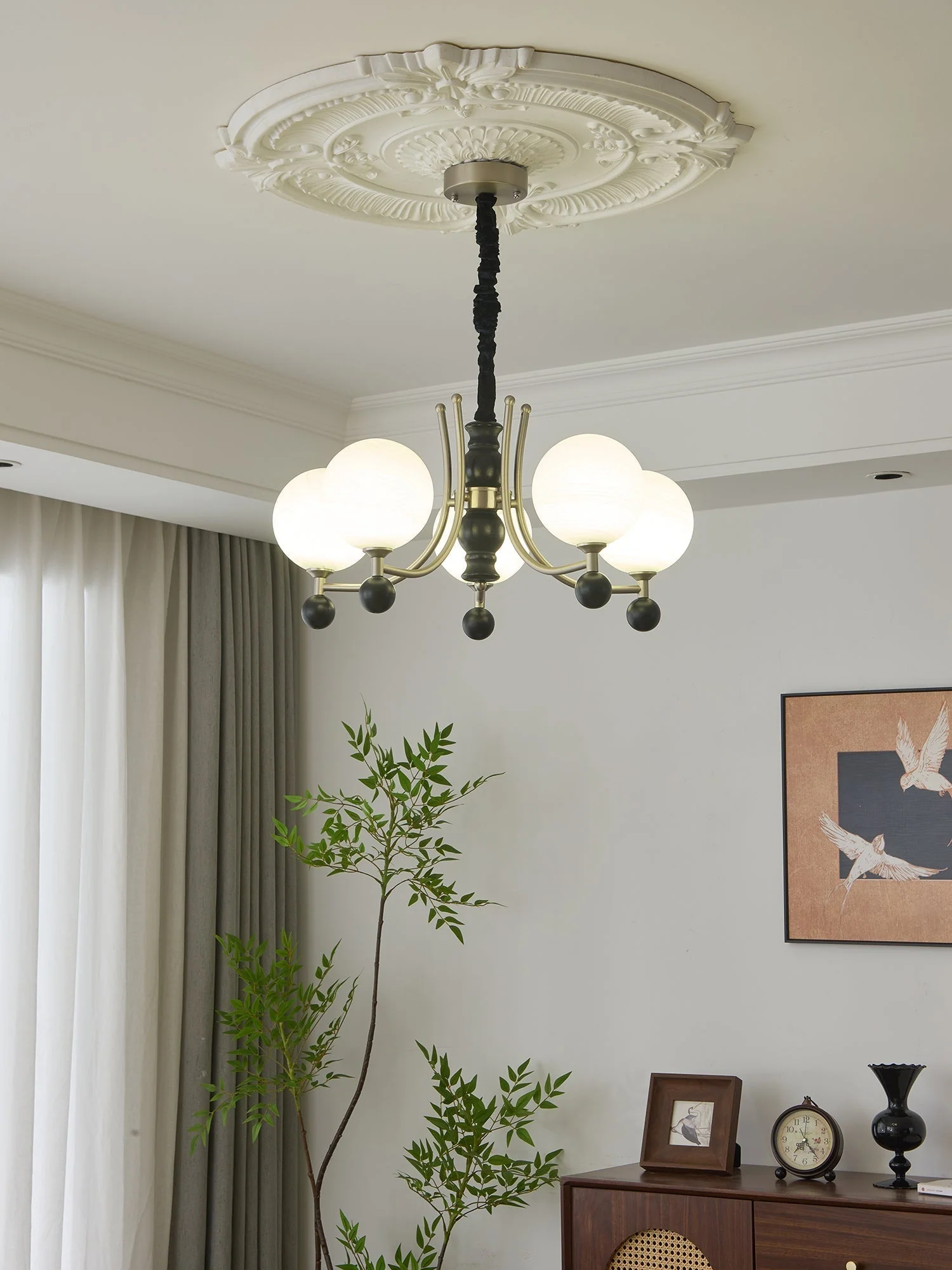Serenus Traditional Sphere Wood Chandelier - Image 27