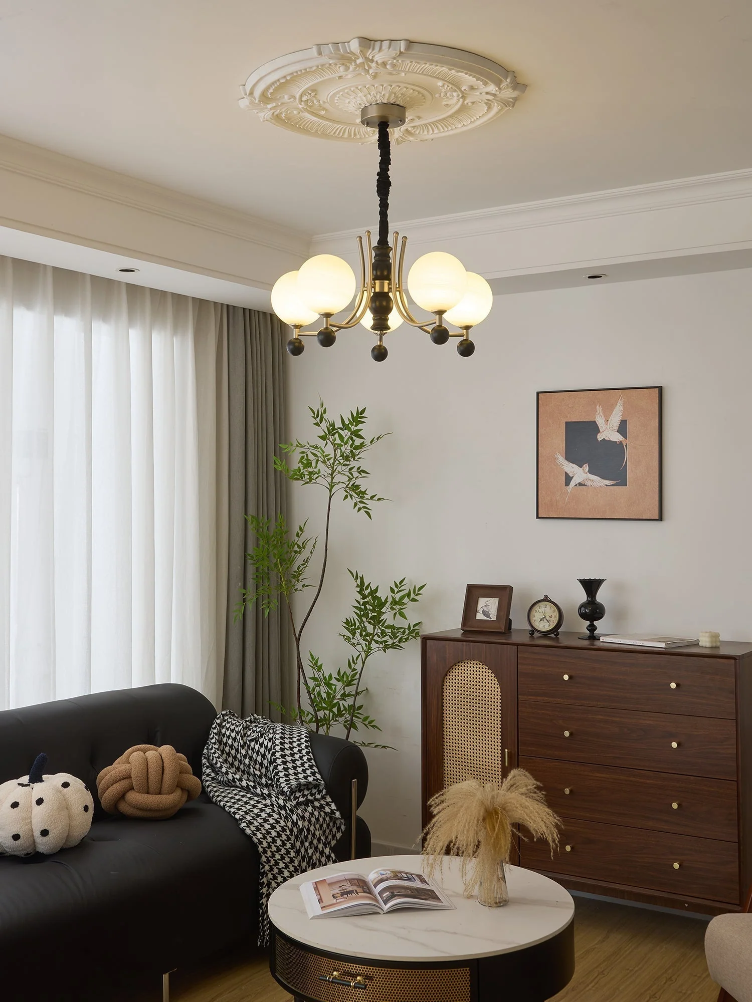 Serenus Traditional Sphere Wood Chandelier - Image 28
