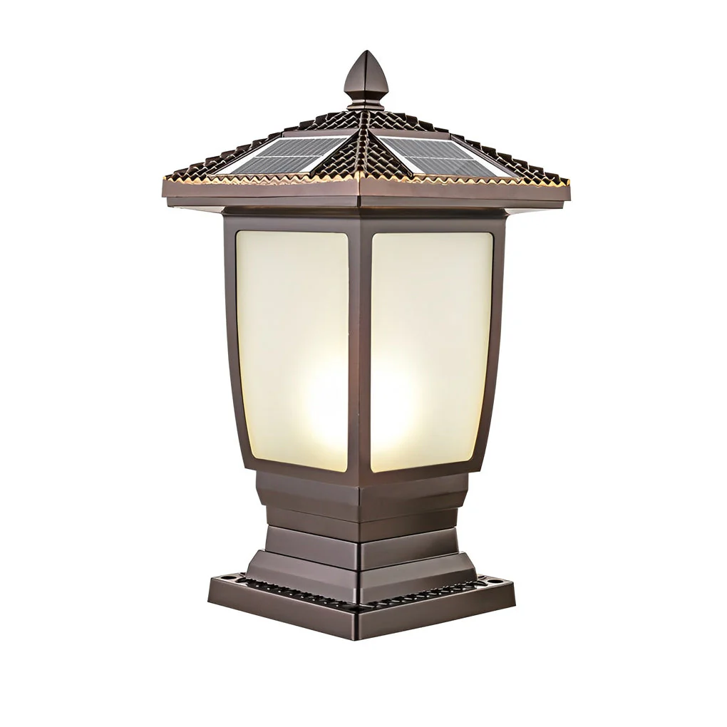 Shana Retro Modern Solar Glass Outdoor Fence Post Lights - Image 6