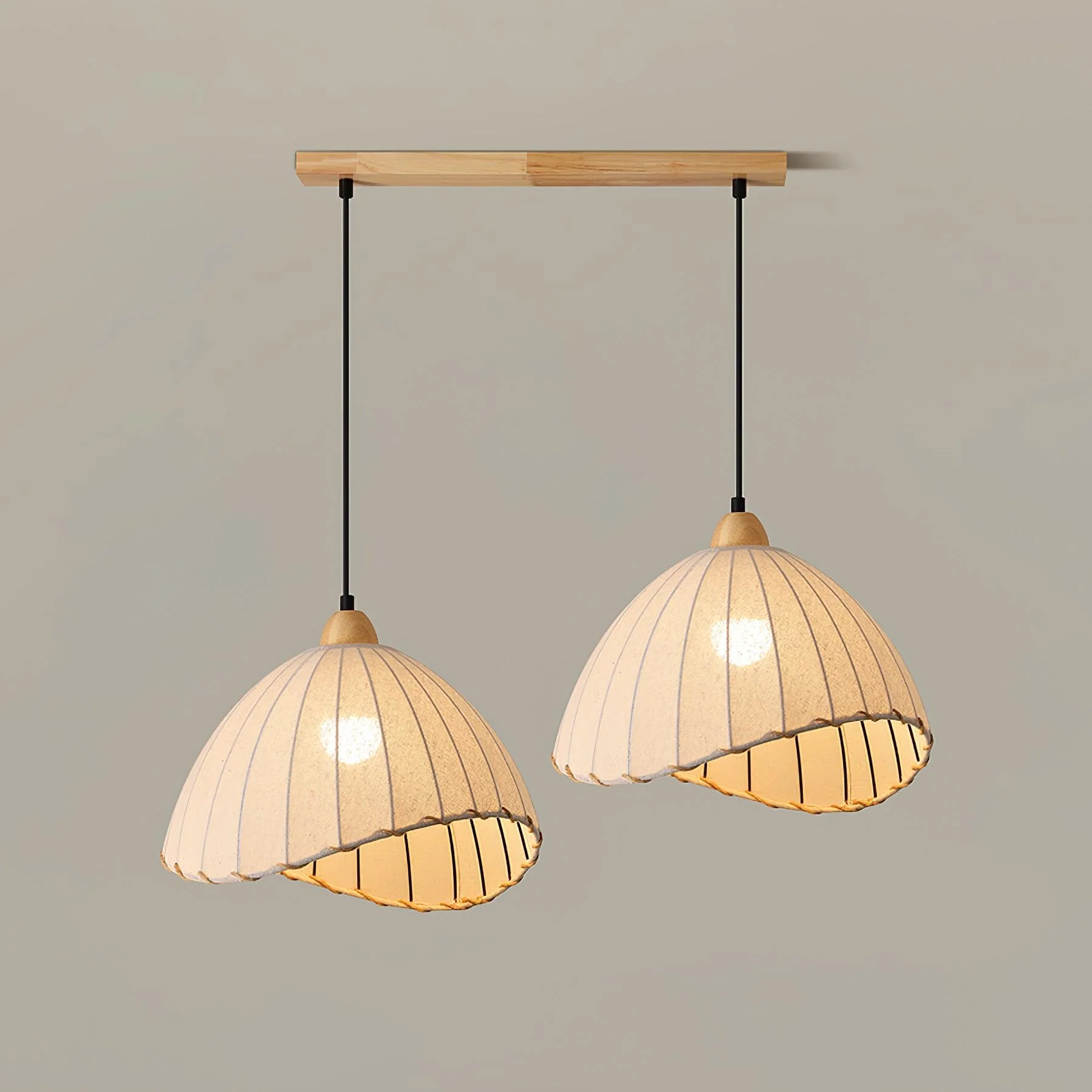 Shell Minimalist Wood Pendant Lamp - Image 14