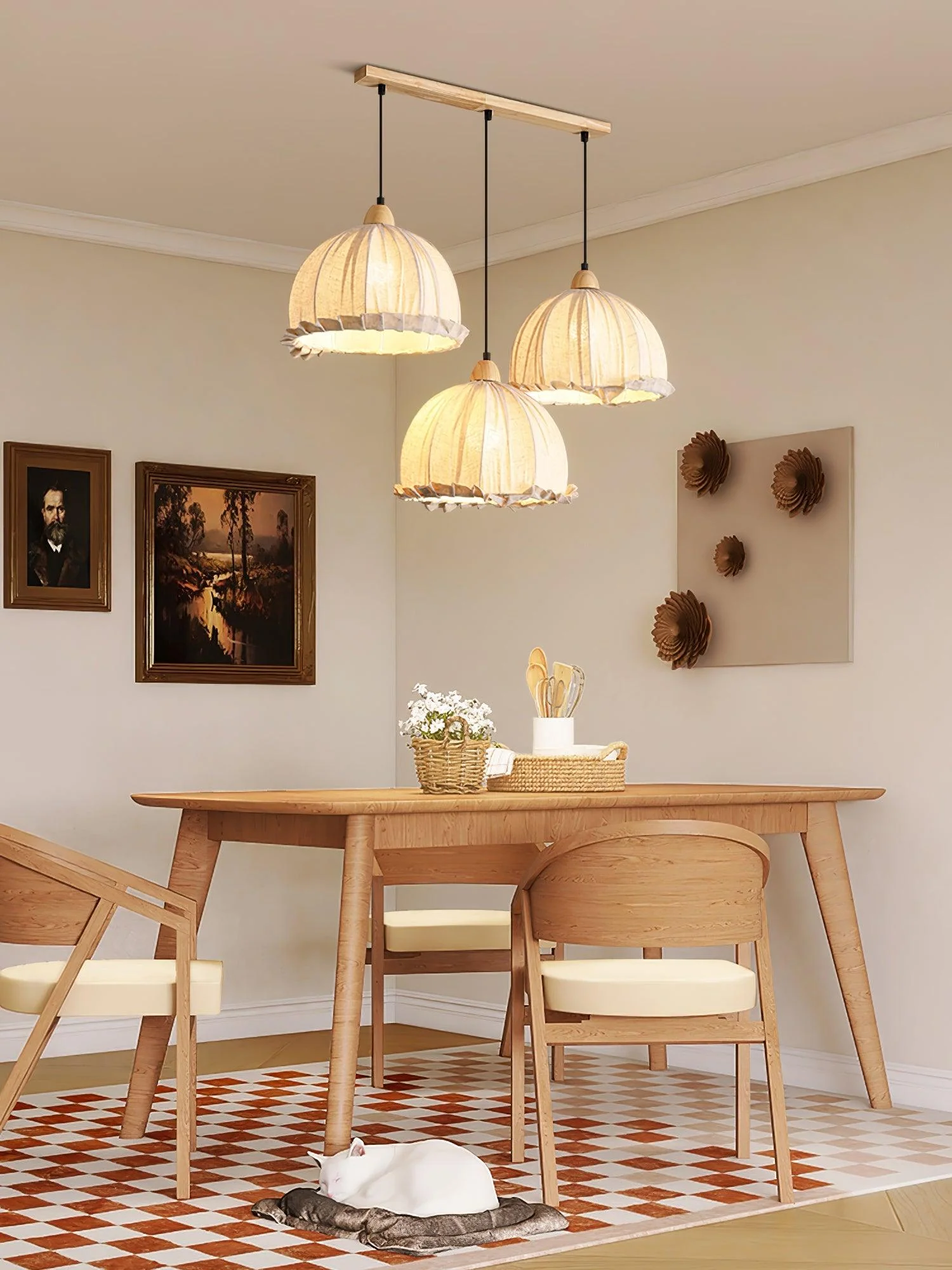 Shell Minimalist Wood Pendant Lamp - Image 23