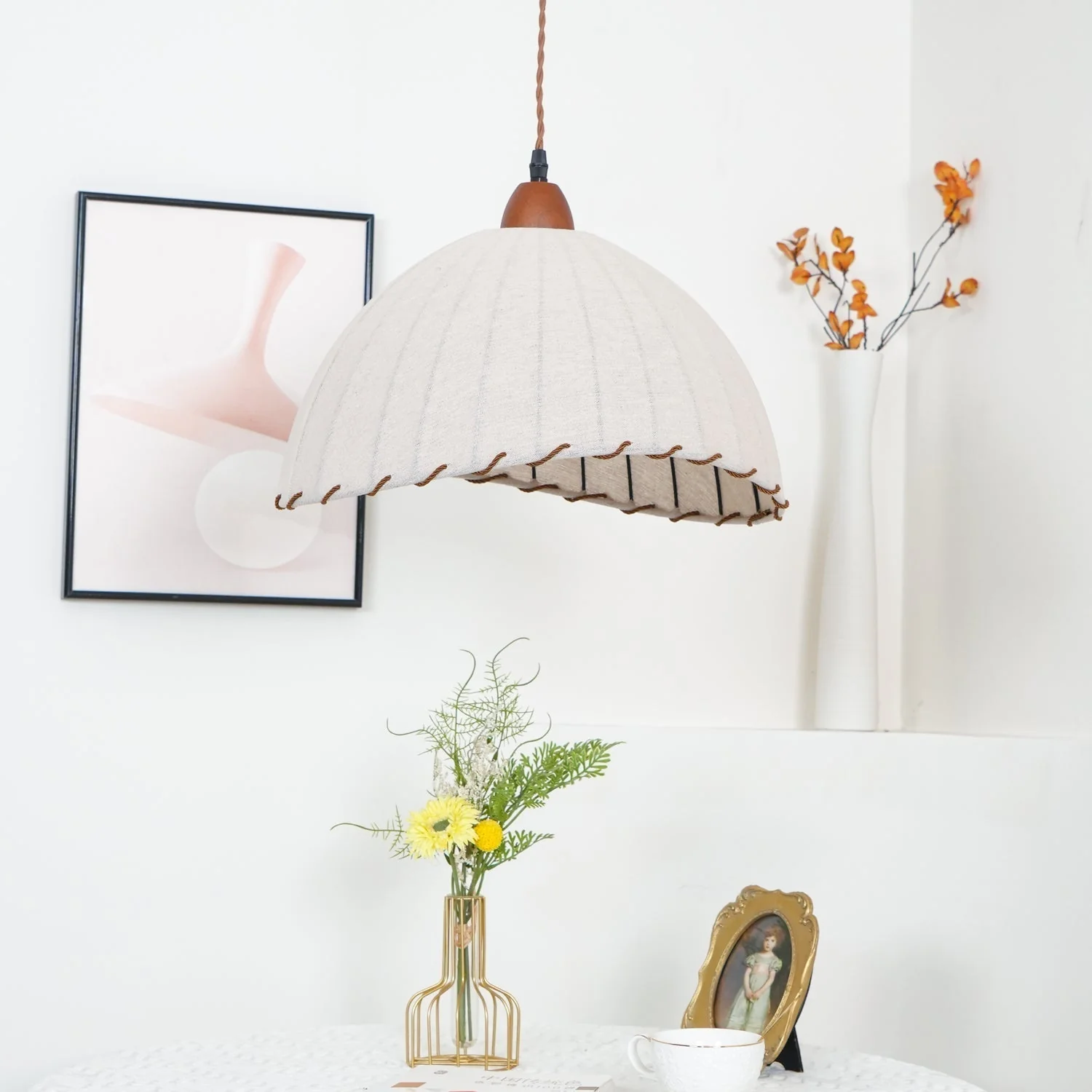 Shell Minimalist Wood Pendant Lamp - Image 24