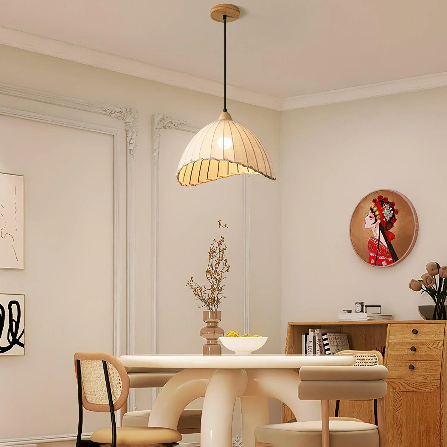 Shell Minimalist Wood Pendant Lamp - Image 28