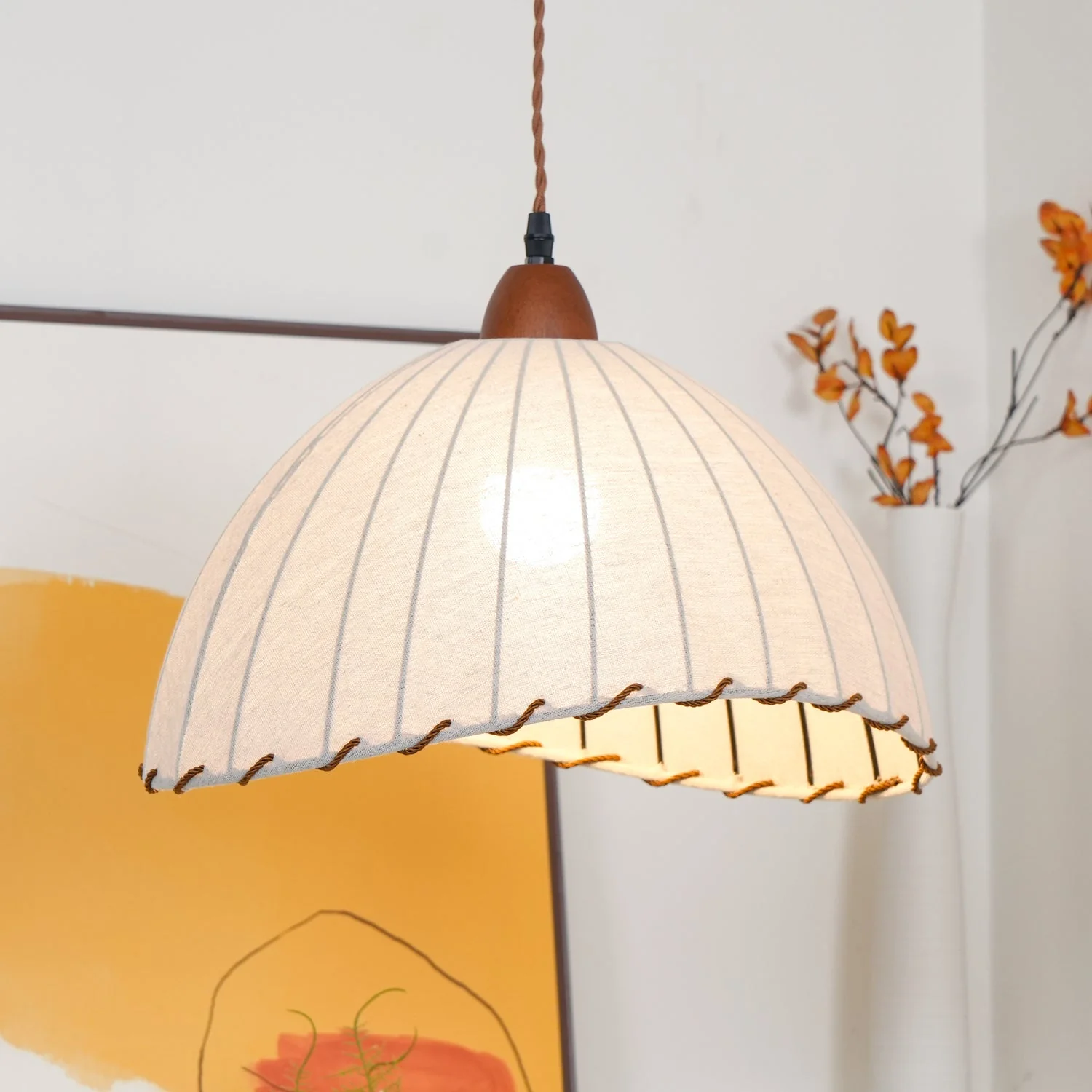 Shell Minimalist Wood Pendant Lamp - Image 29