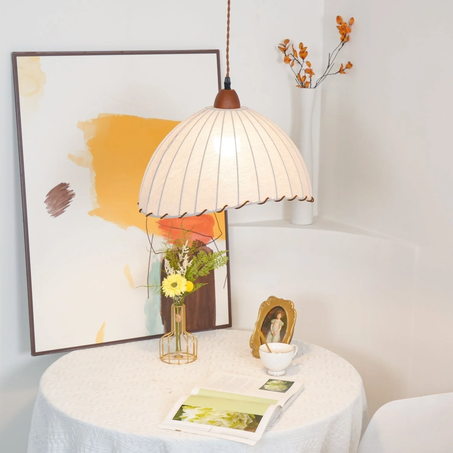 Shell Minimalist Wood Pendant Lamp - Image 30