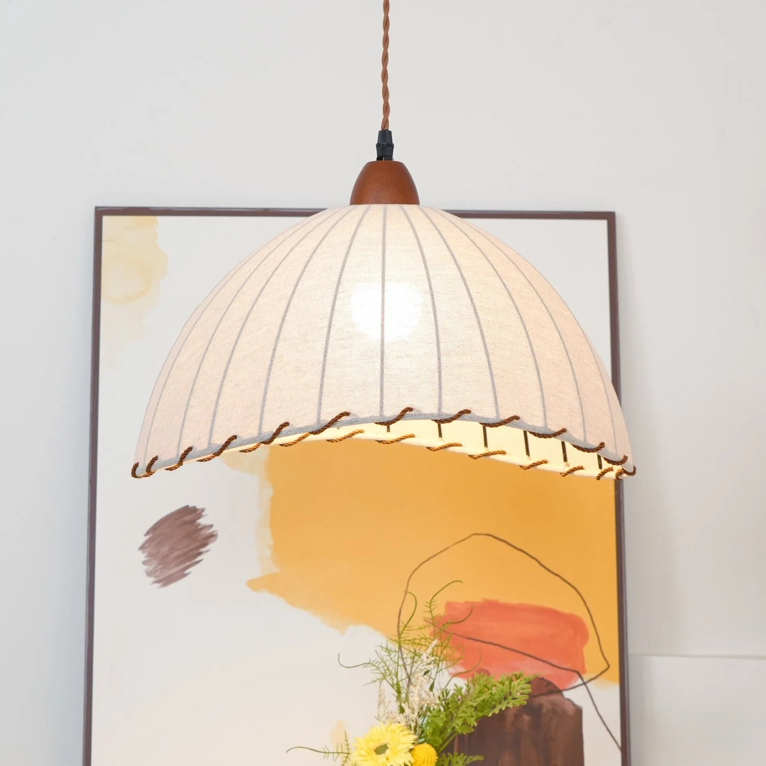 Shell Minimalist Wood Pendant Lamp - Image 32