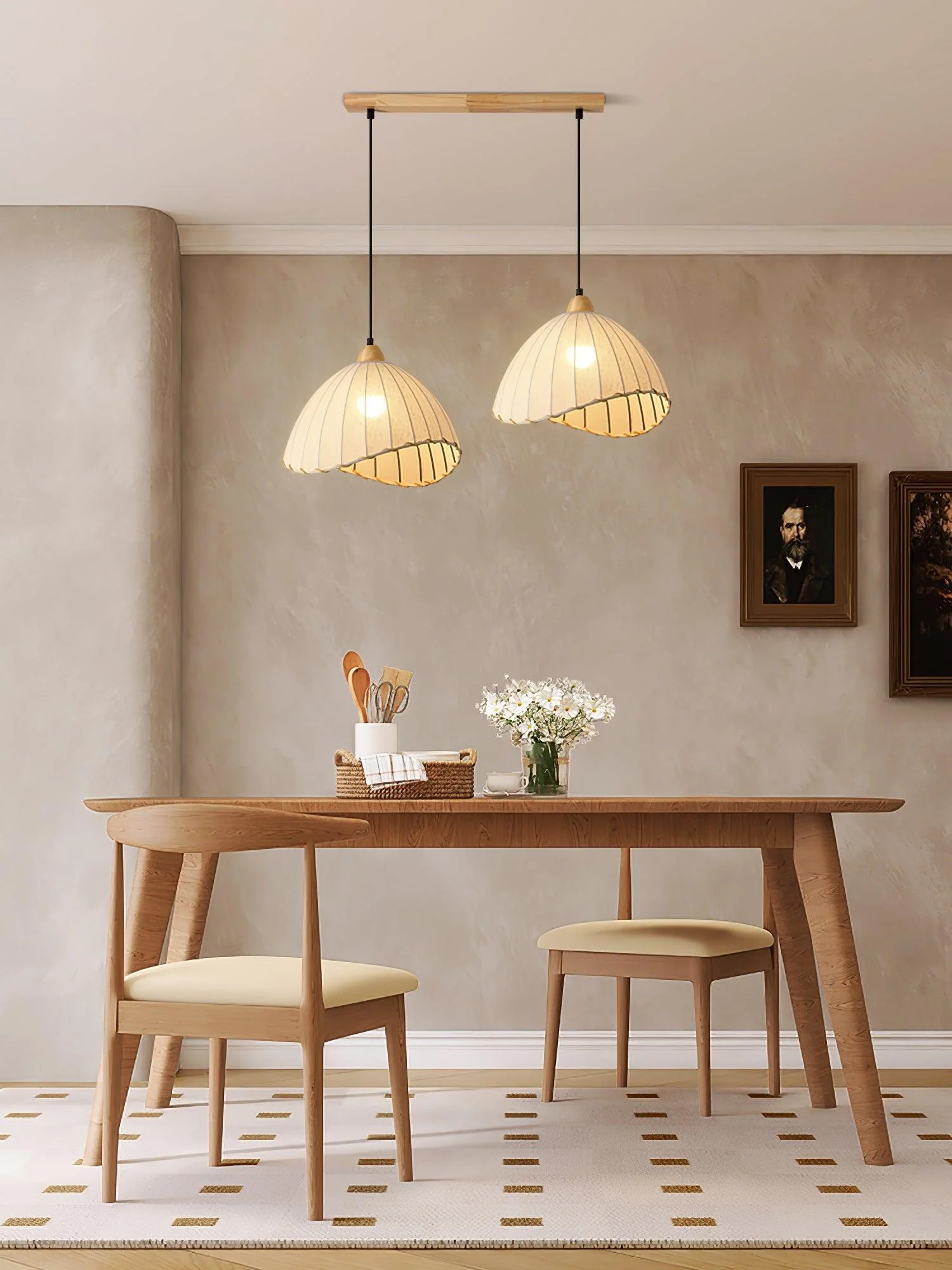 Shell Minimalist Wood Pendant Lamp - Image 34
