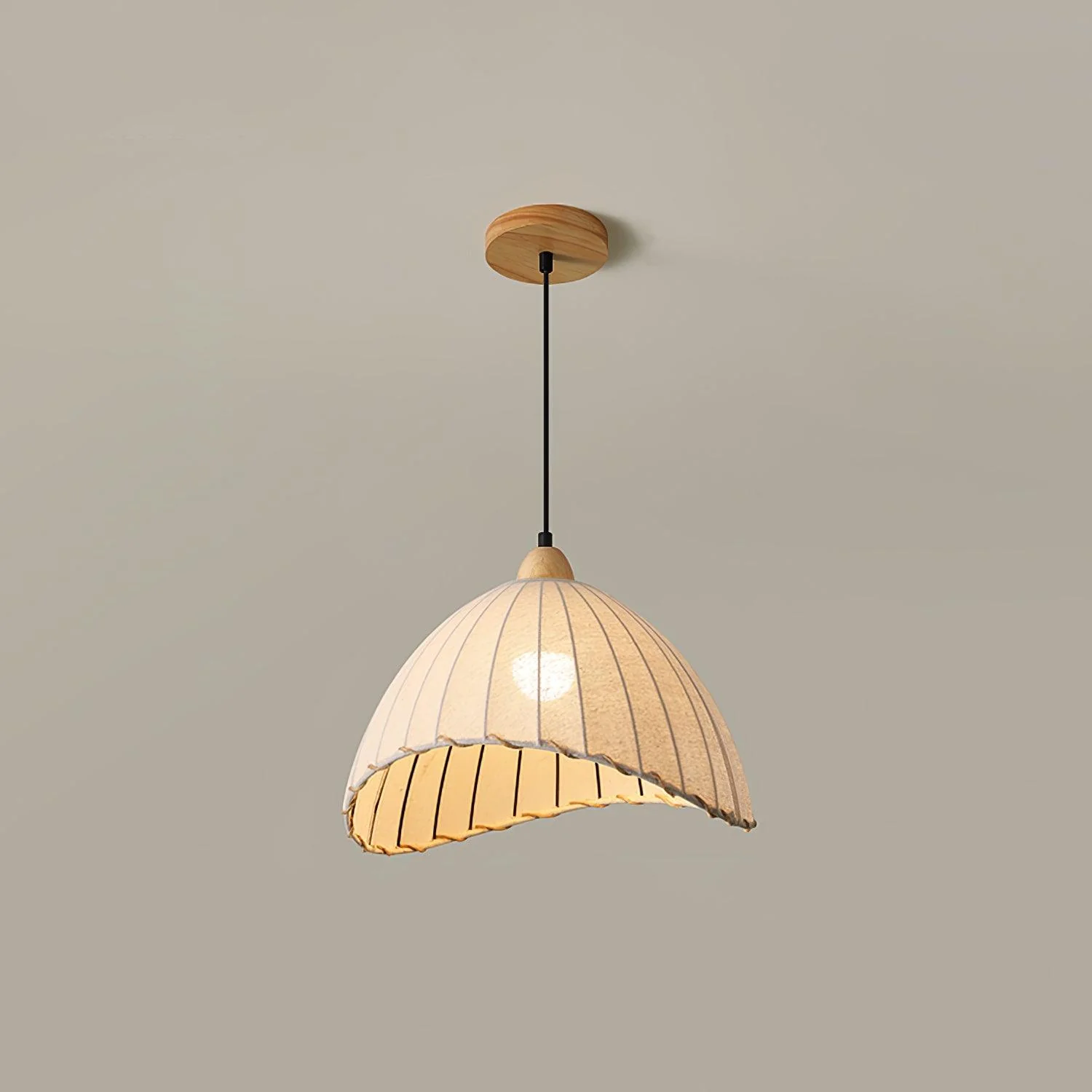 Shell Minimalist Wood Pendant Lamp - Image 37