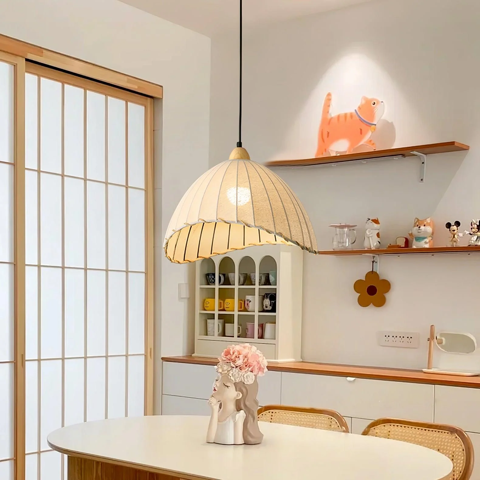 Shell Minimalist Wood Pendant Lamp - Image 4