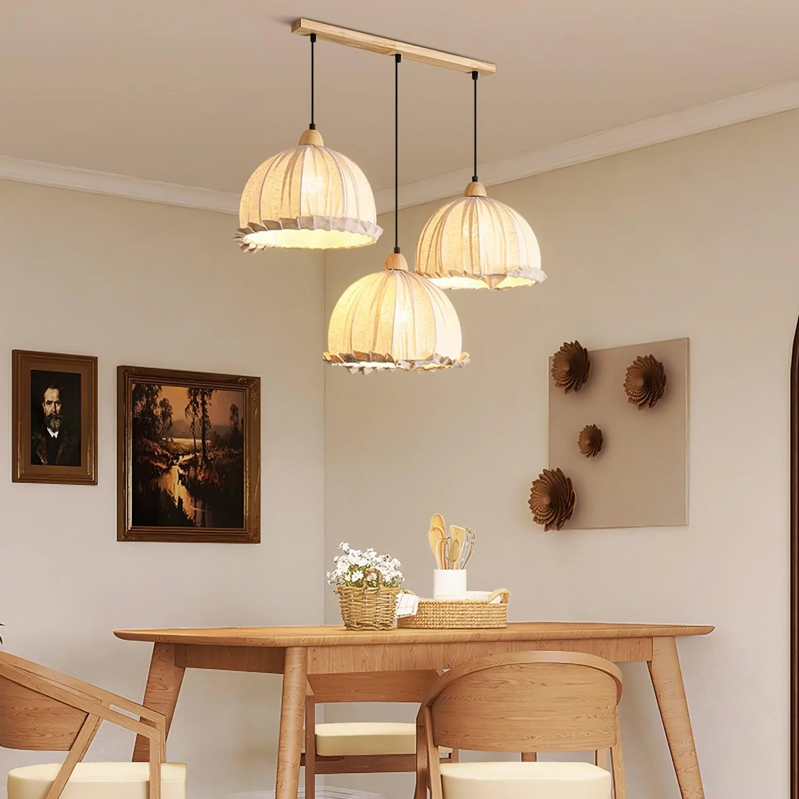 Shell Minimalist Wood Pendant Lamp - Image 44