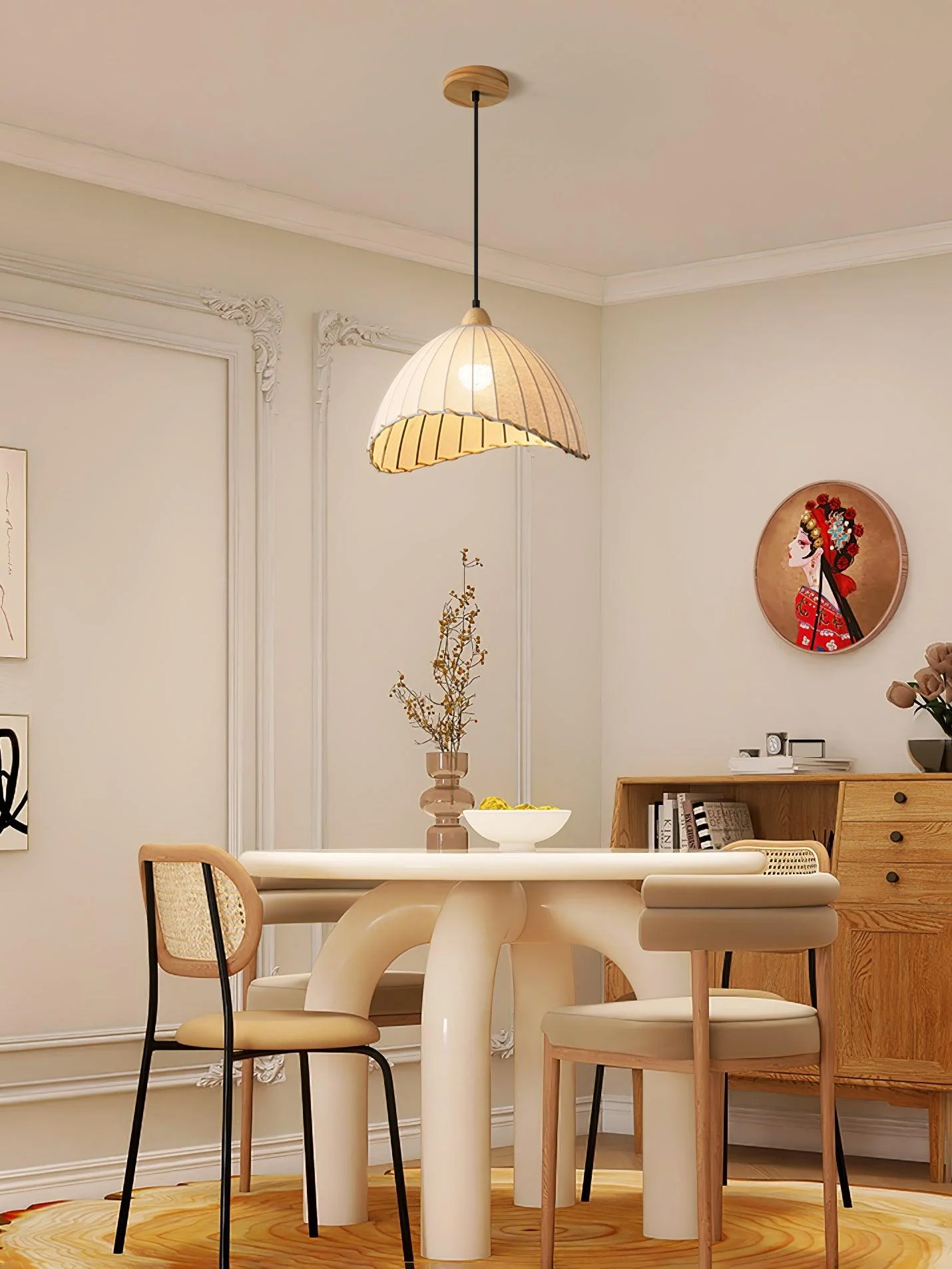 Shell Minimalist Wood Pendant Lamp - Image 45