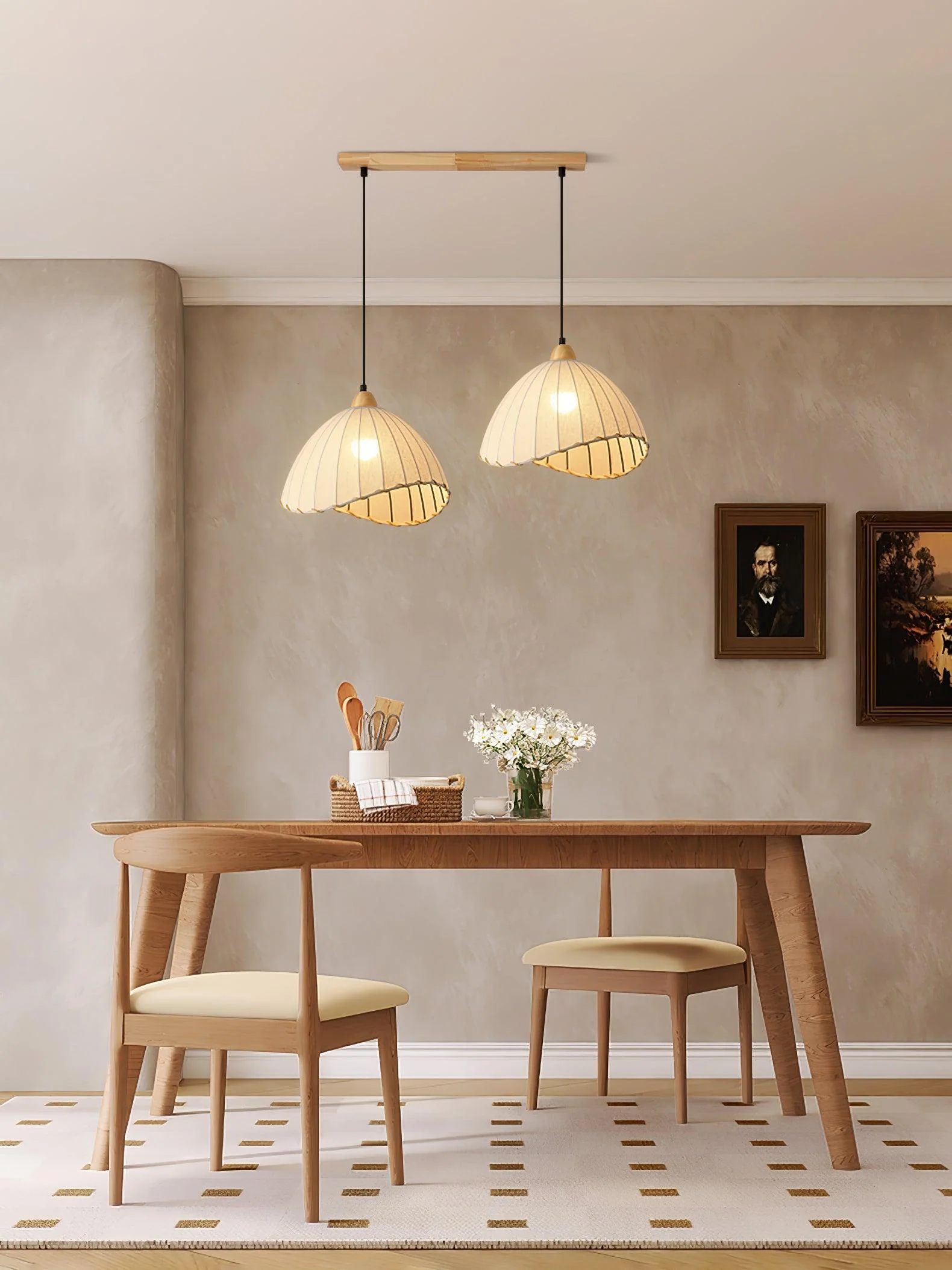Shell Minimalist Wood Pendant Lamp - Image 46