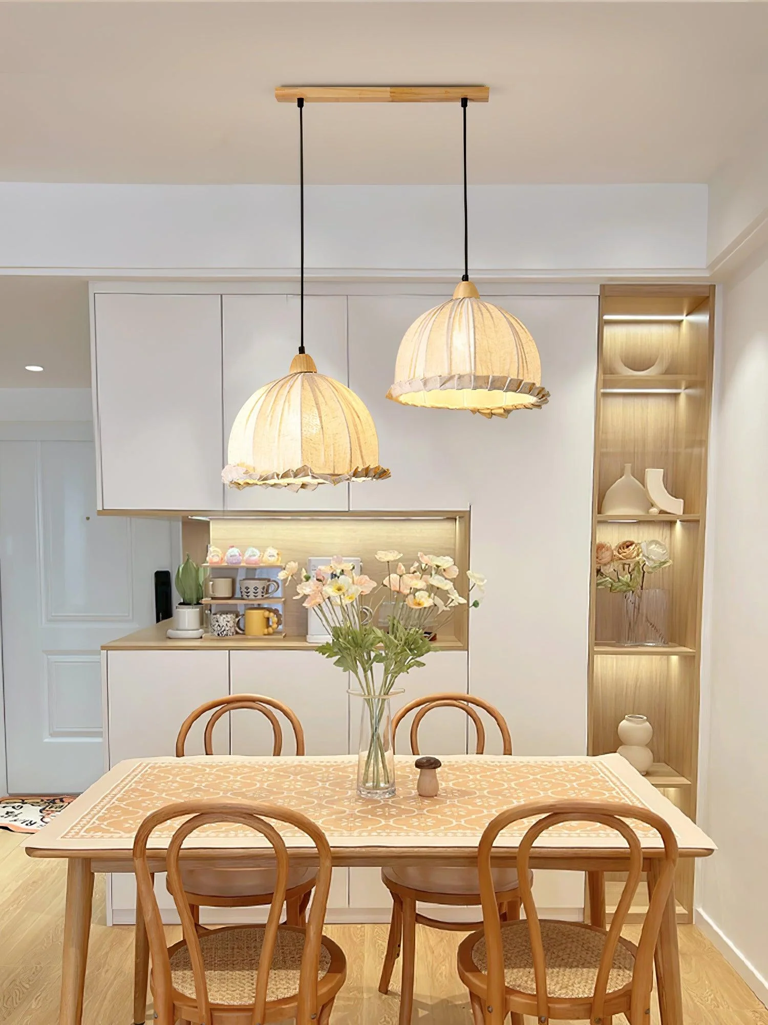 Shell Minimalist Wood Pendant Lamp - Image 48