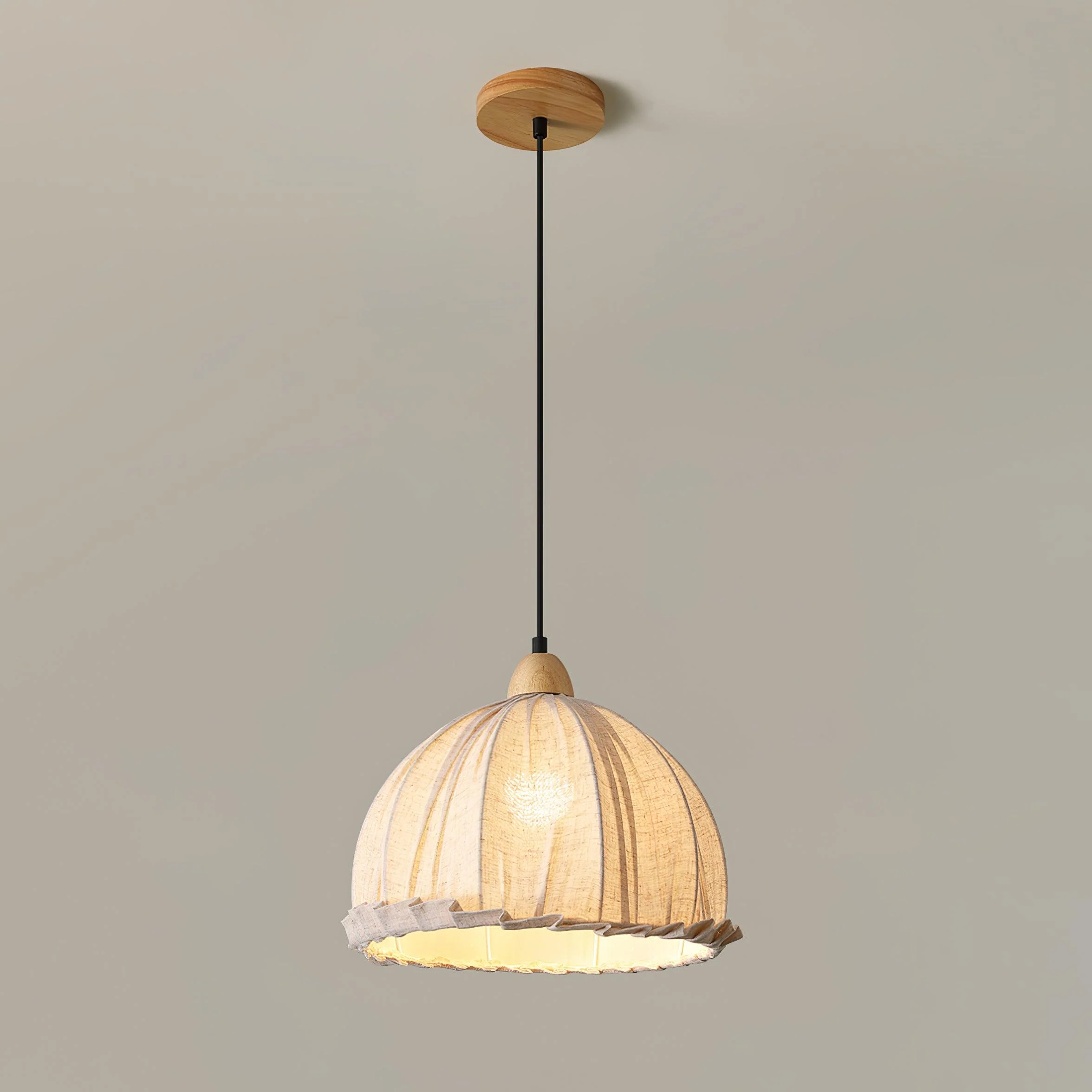 Shell Minimalist Wood Pendant Lamp - Image 6