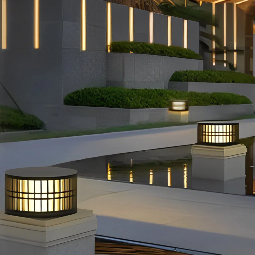 Shining Round Creative LED Modern Steel Outdoor Fence Post Lights - Image 10