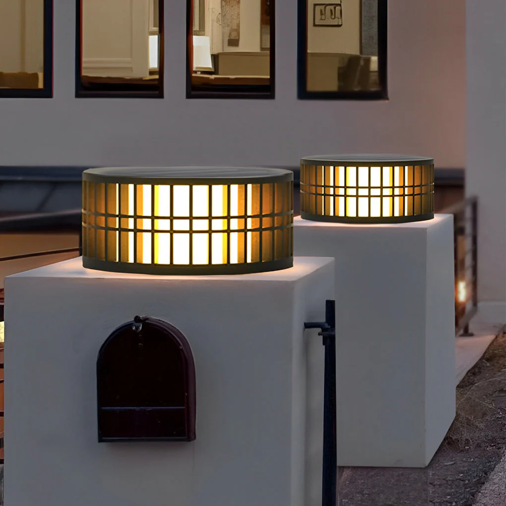 Shining Round Creative LED Modern Steel Outdoor Fence Post Lights - Image 11
