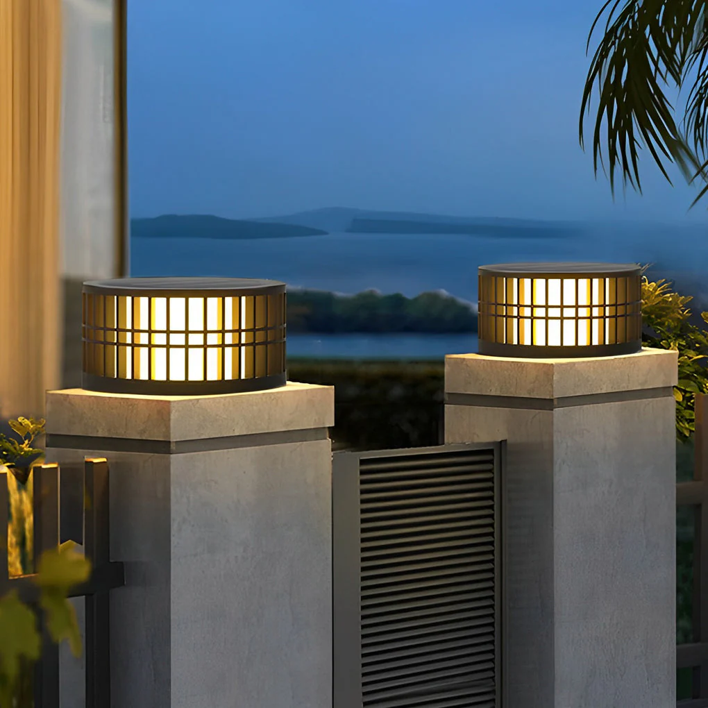 Shining Round Creative LED Modern Steel Outdoor Fence Post Lights - Image 12