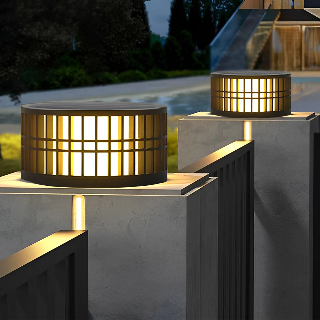 Shining Round Creative LED Modern Steel Outdoor Fence Post Lights - Image 13