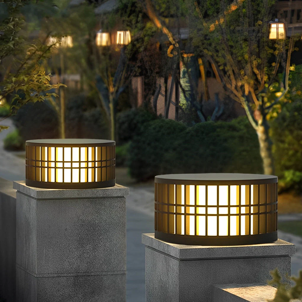 Shining Round Creative LED Modern Steel Outdoor Fence Post Lights - Image 6