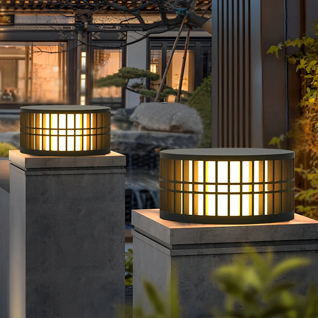 Shining Round Creative LED Modern Steel Outdoor Fence Post Lights - Image 7